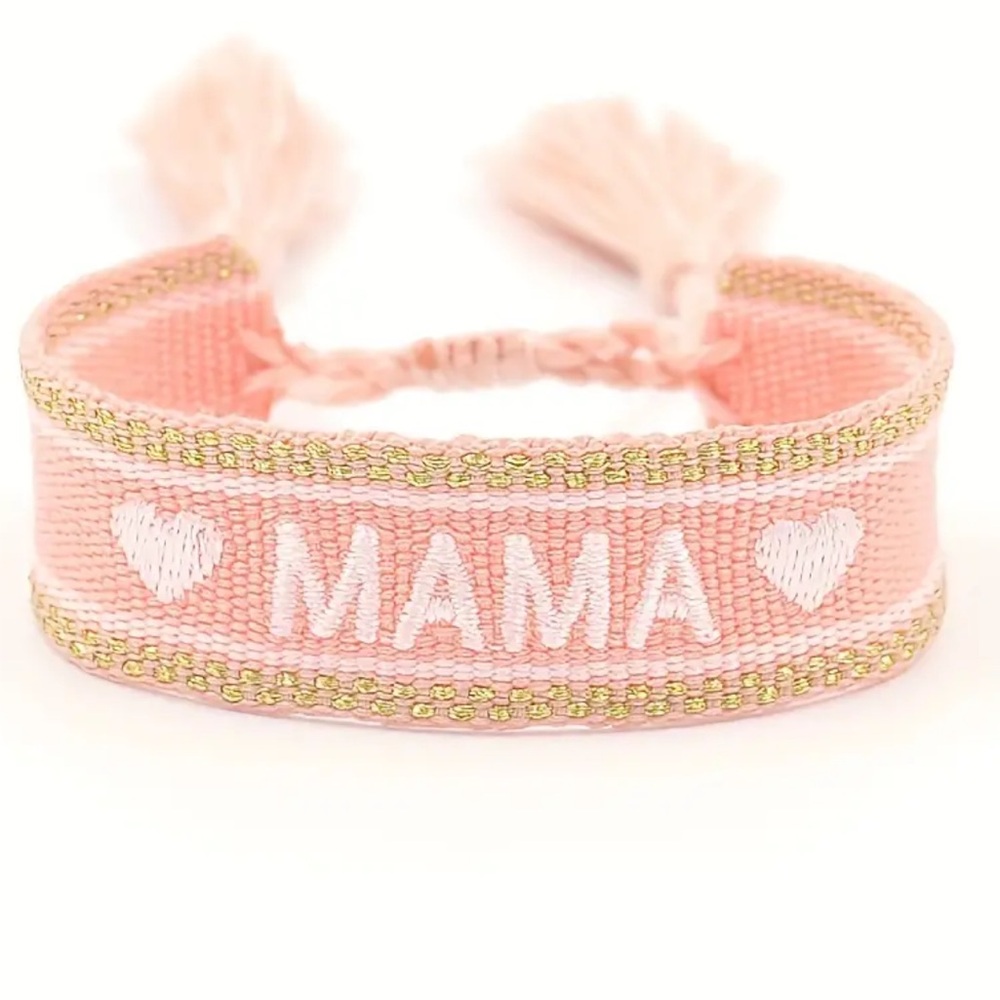 NEW| Mama Embroidered Boho Woven Tassel Design Bracelet